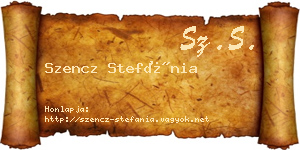 Szencz Stefánia névjegykártya